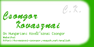 csongor kovasznai business card